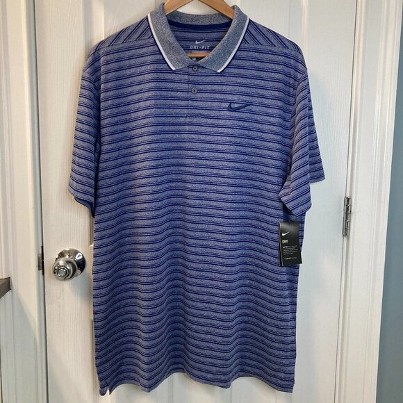 Nike Dri-Fit Striped Polo NWT Size XL - Picture 1 of 10